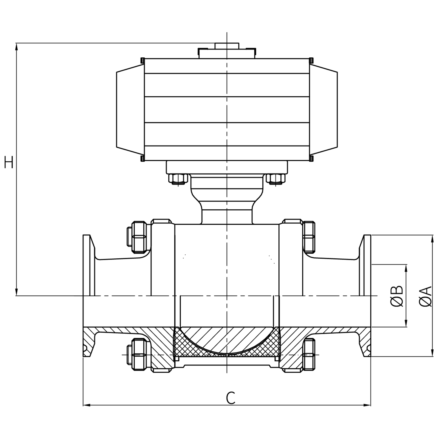 Pneumatic Ball Valve - Clamp End